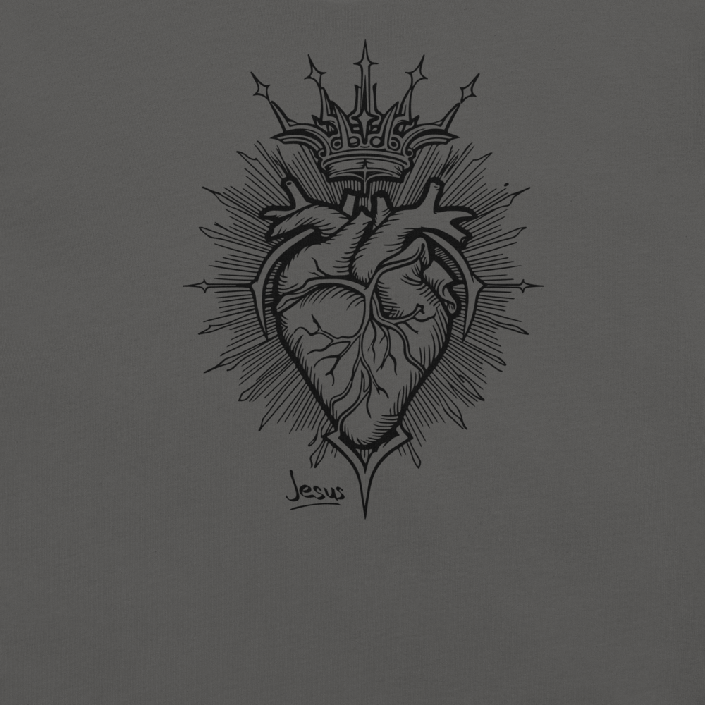 Jesus Heart John 15:12 Christian T-Shirt — front view 5