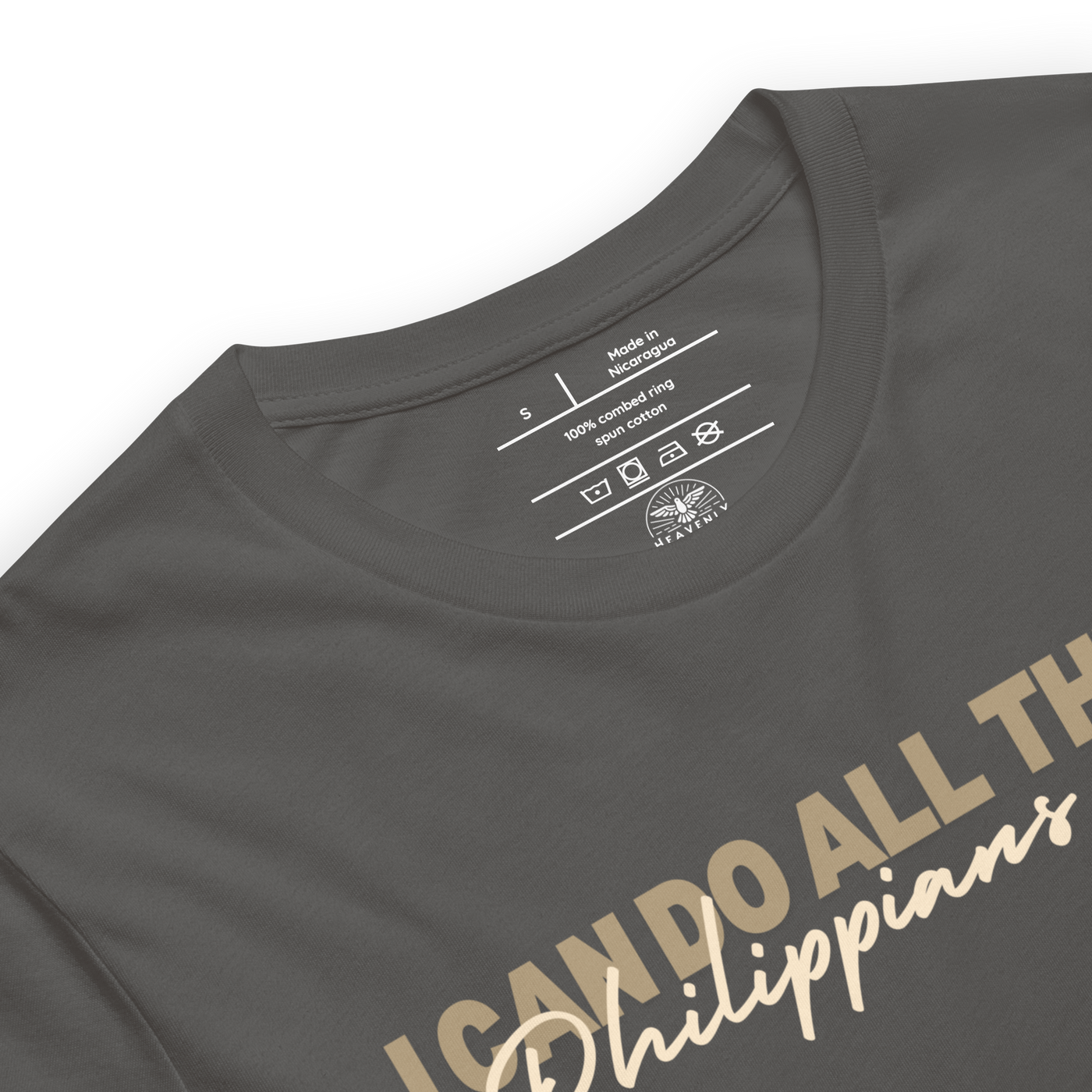 I Can Do All Things Philippians 4:13 Christian T-Shirt — design detail