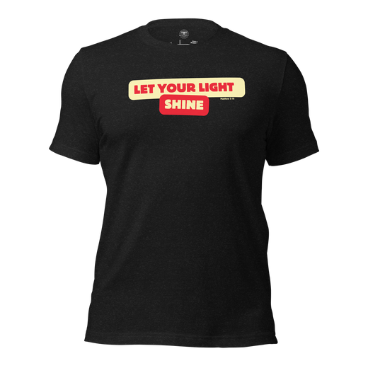Bold Shine Matthew 5:16 Black Heather Christian T-Shirt — black heather, product mockup