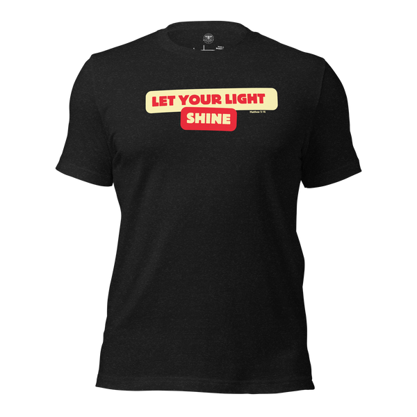 Bold Shine Matthew 5:16 Black Heather Christian T-Shirt — black heather, product mockup