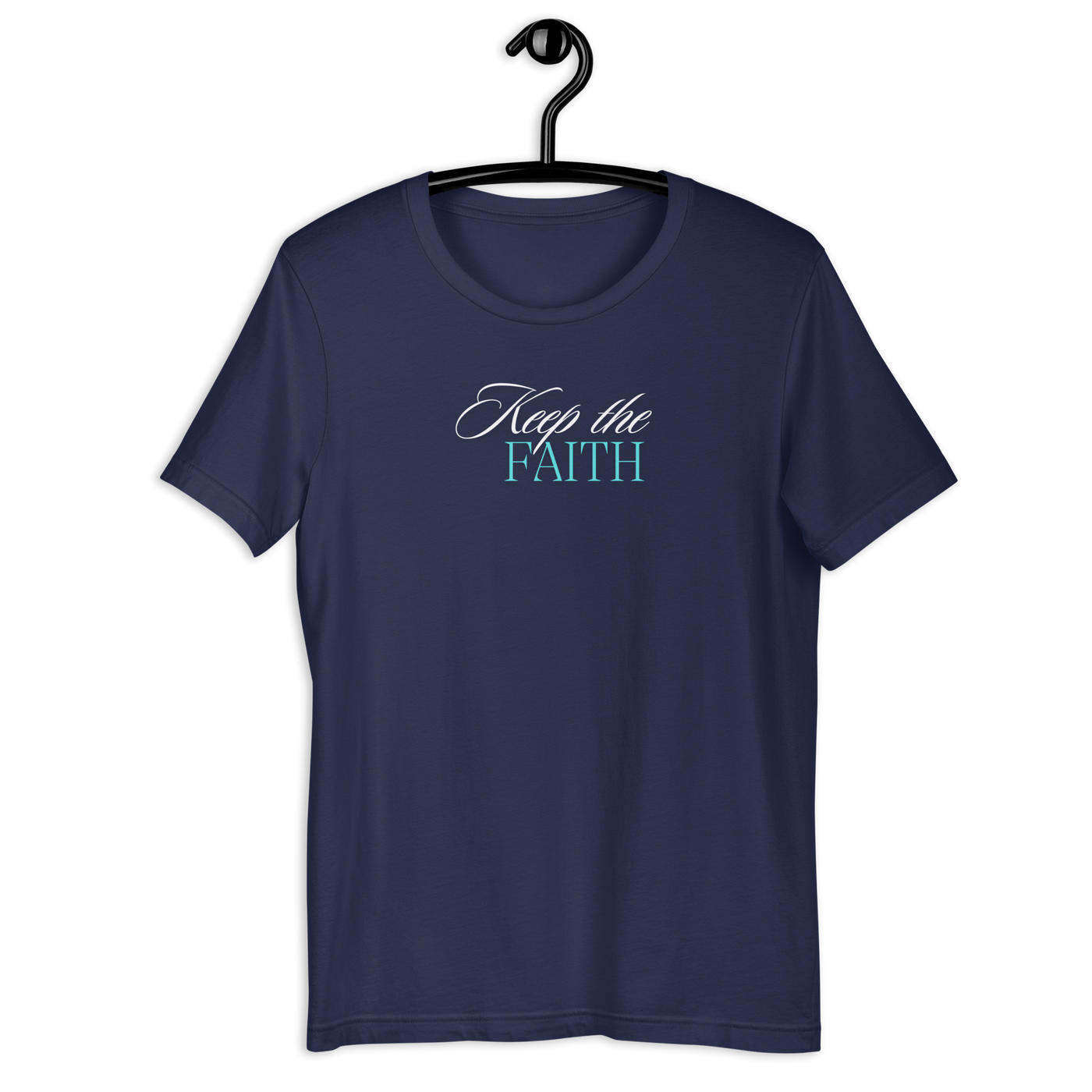 Keep the Faith Navy Christian T-Shirt — navy, front view 3