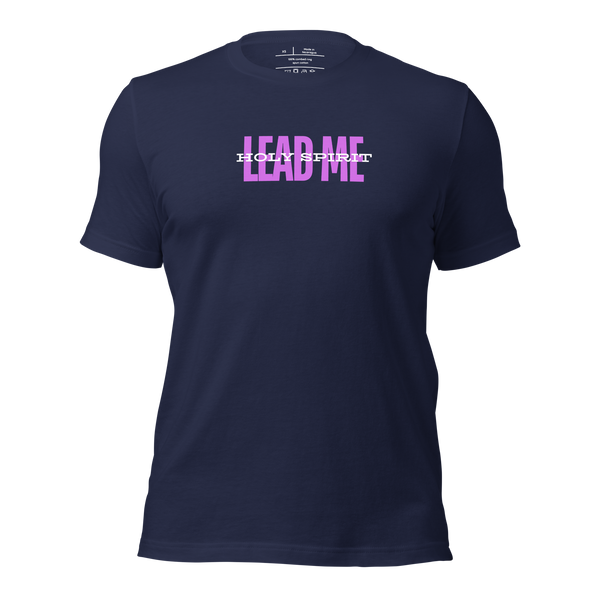 Holy Spirit Lead Me Romans 8:14 Christian T-Shirt — navy, product mockup