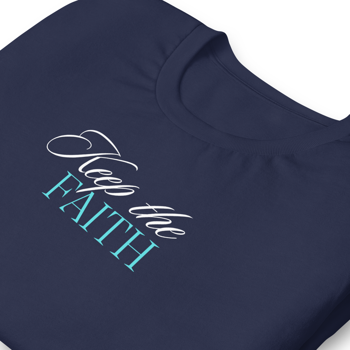 Keep the Faith Navy Christian T-Shirt — navy, front view 2