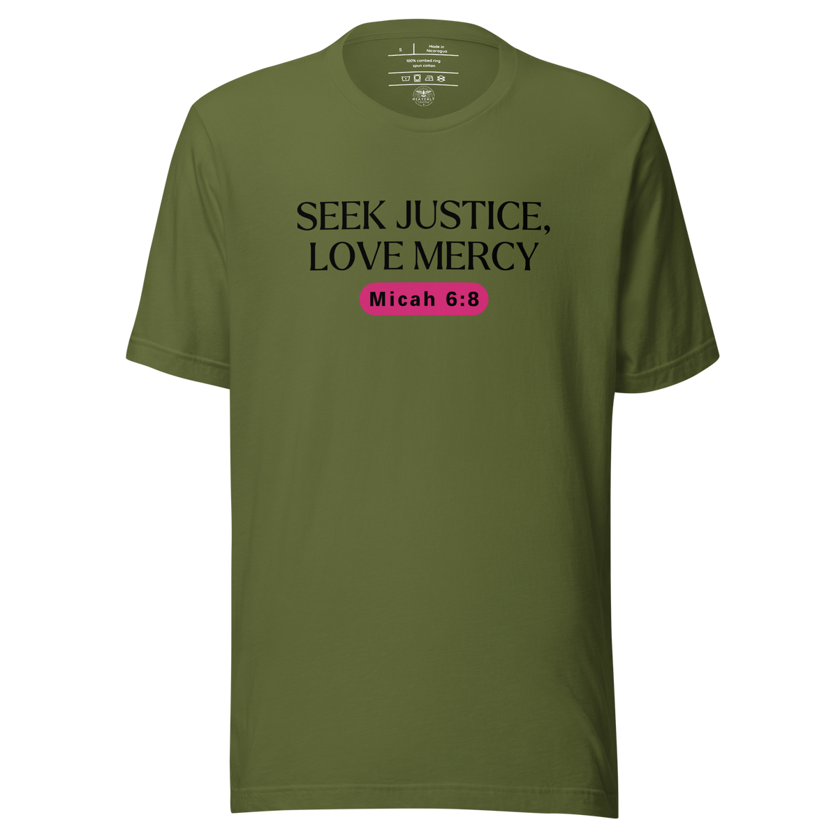 Army of Faith Ephesians 6:11 Christian T-Shirt — army green, front view