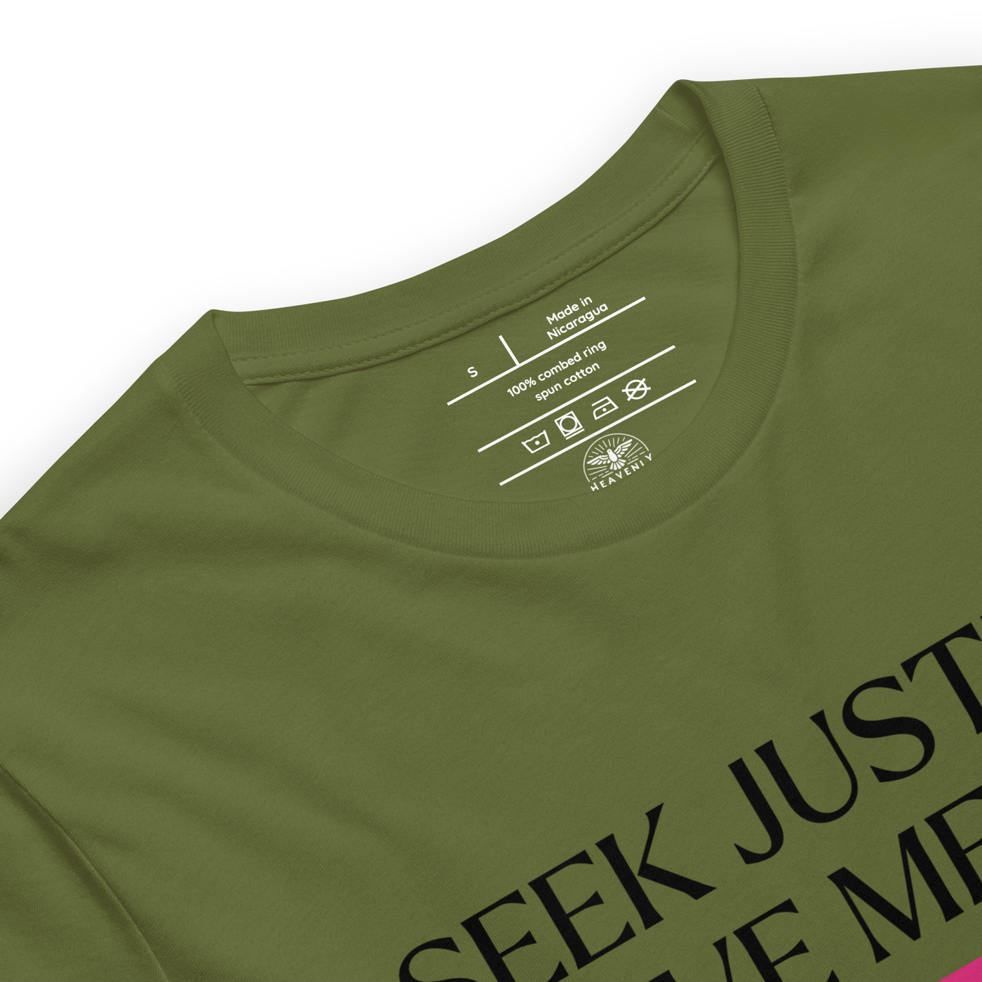 Army of Faith Ephesians 6:11 Christian T-Shirt — army green, size guide 2