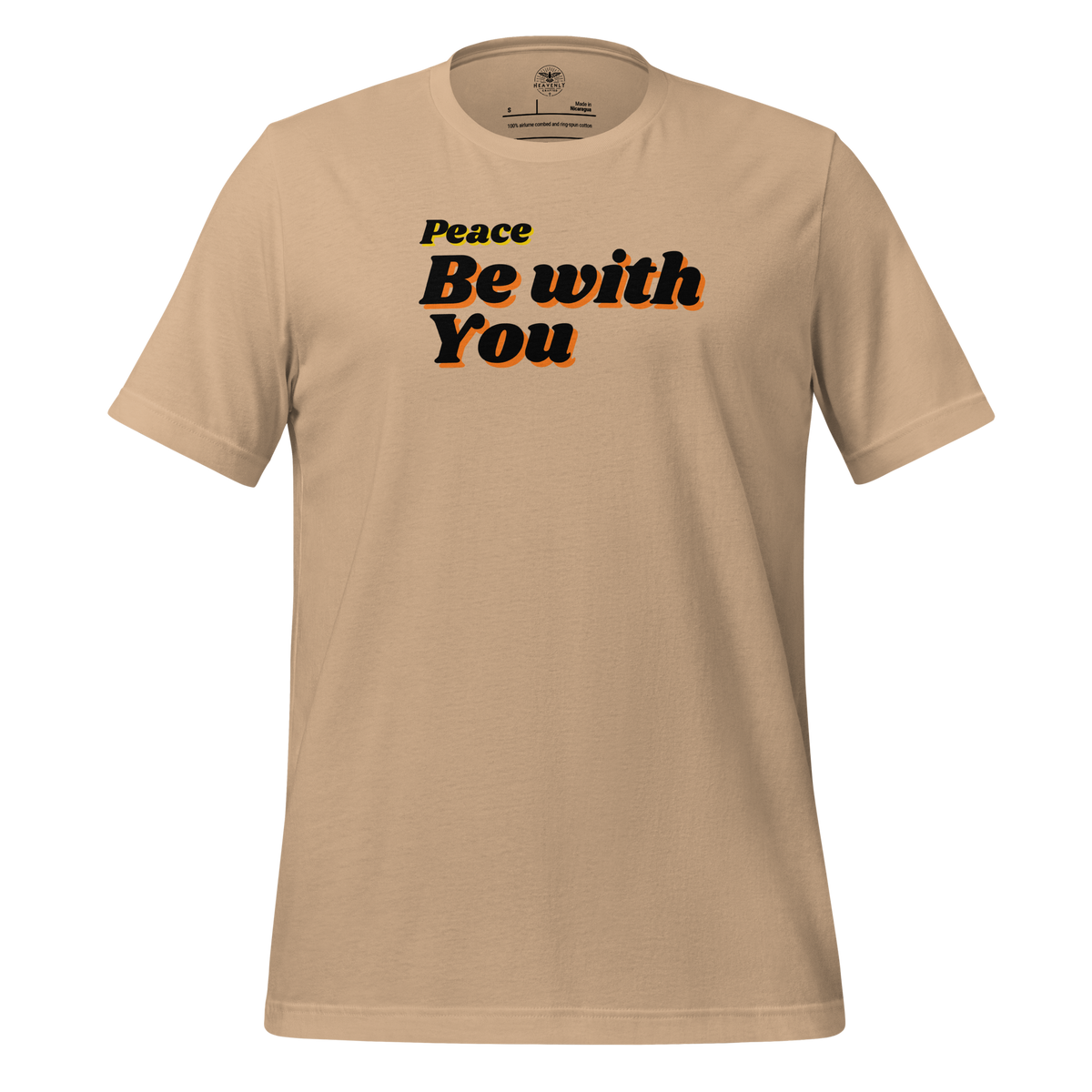 Peace Be With You John 20:19 Vintage Tan T-Shirt — tan, front and back views 2