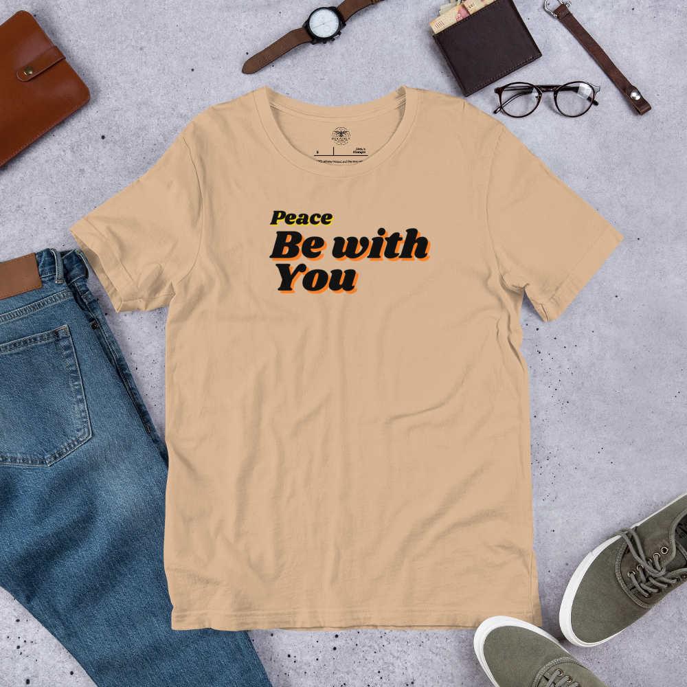 Peace Be With You John 20:19 Vintage Tan T-Shirt — tan, product mockup 2