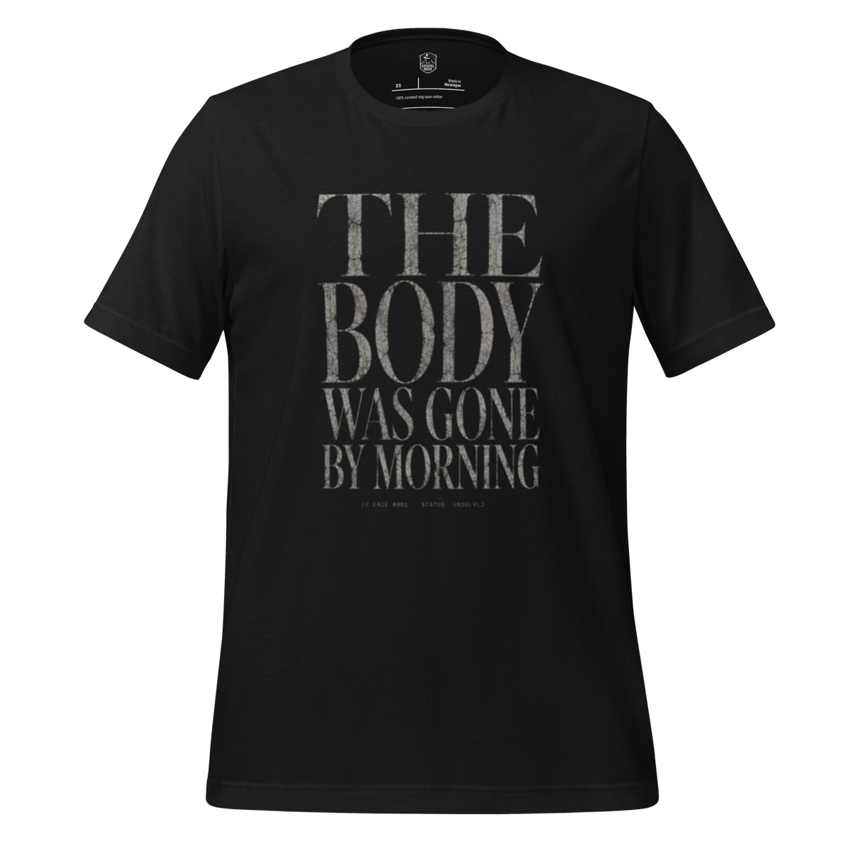 The Body Was Gone by Morning Christian T-Shirt — black, product view