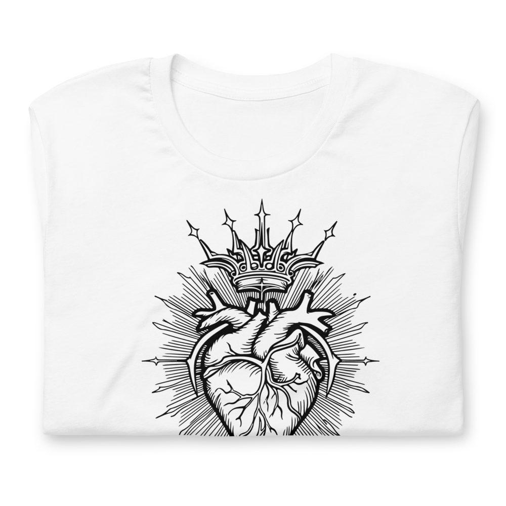 Jesus Heart John 15:12 Christian T-Shirt — white, front view 4