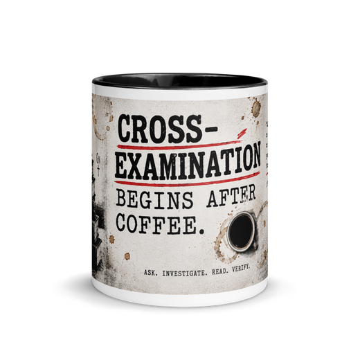 Christian Evidence & Biblical Archaeology Mug — white, front side. Gospel Noir Christian coffee mug by Heavenly Crafted, film noir Christian mug