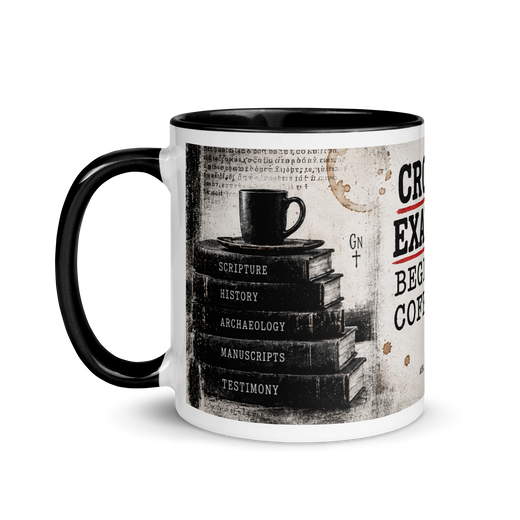Christian evidence and biblical archaeology mug by Gospel Noir, left-side product view.
