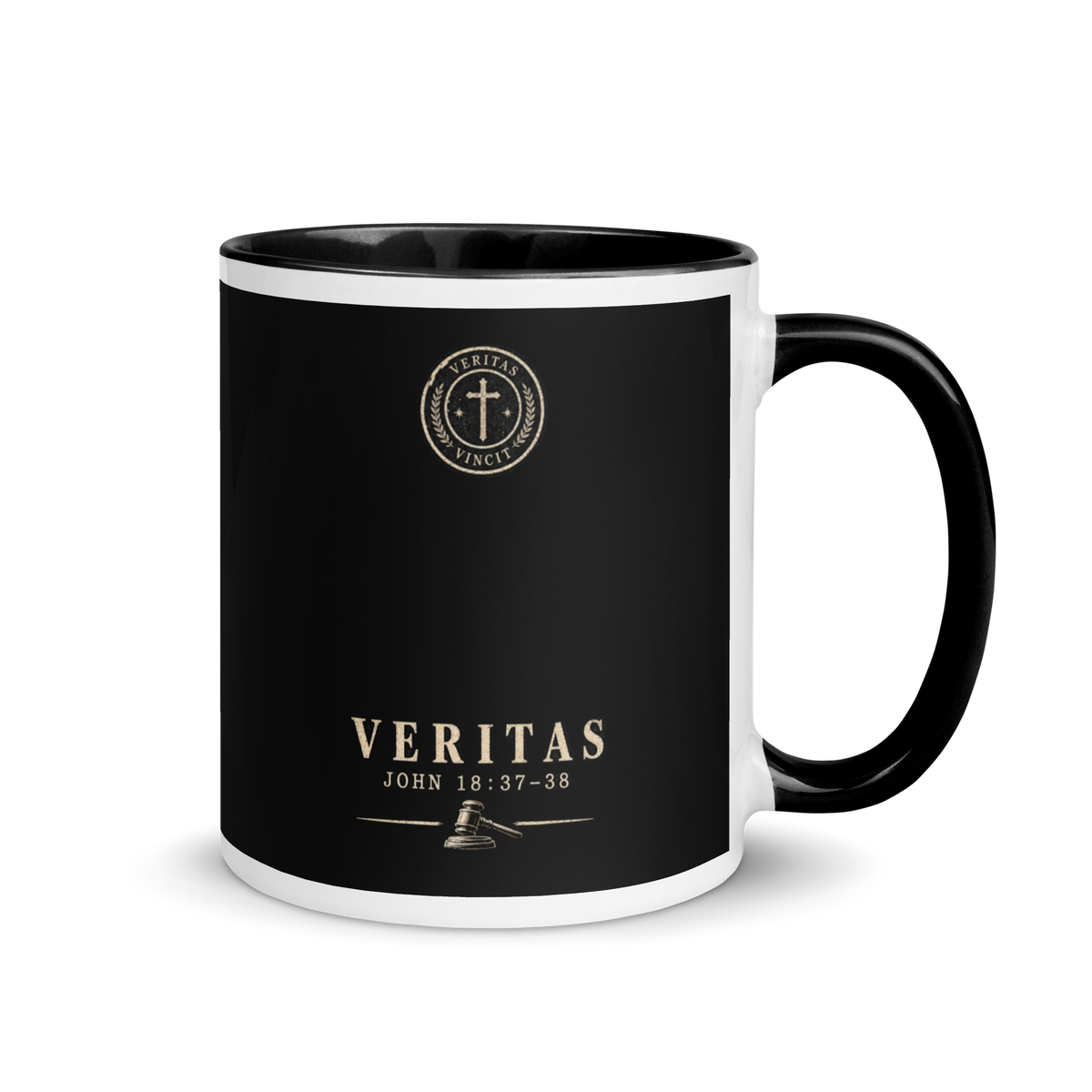 The Truth Can Handle Questions Christian apologetics mug, right-side product view.