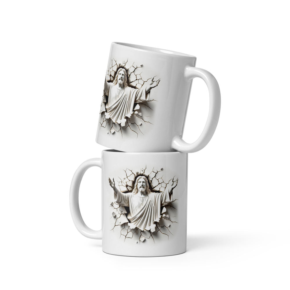Faith Over Fear Isaiah 41:10 White Christian Mug – 11 oz — white, front view