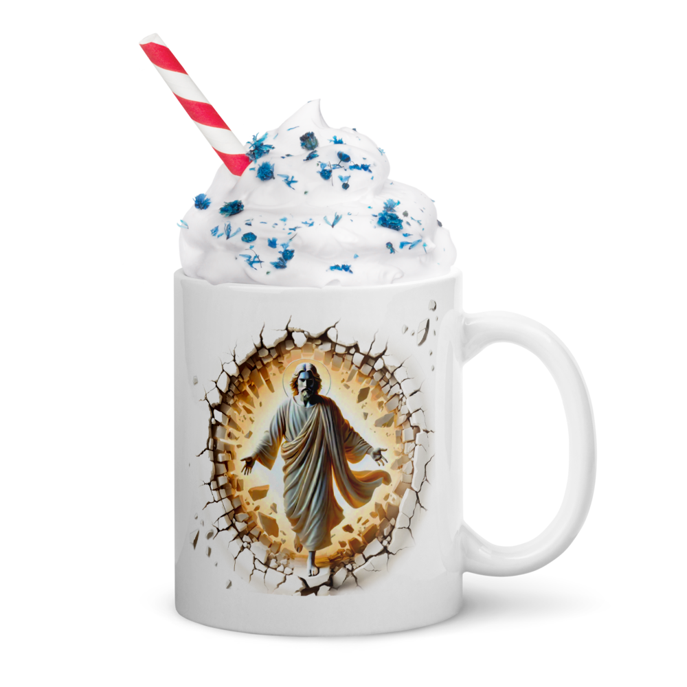 Divine Breakthrough Jesus Christian Mug – 11 oz — white, right-handle view 4