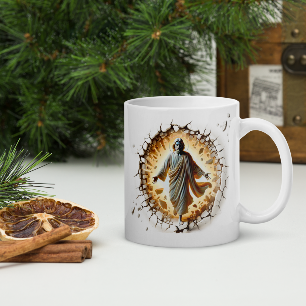 Divine Breakthrough Jesus Christian Mug – 11 oz — white, right-handle view 2
