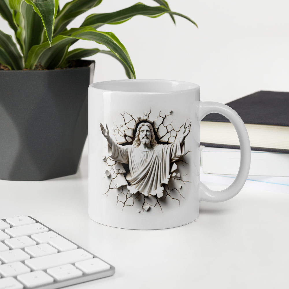 Faith Over Fear Isaiah 41:10 White Christian Mug – 11 oz — white, product view