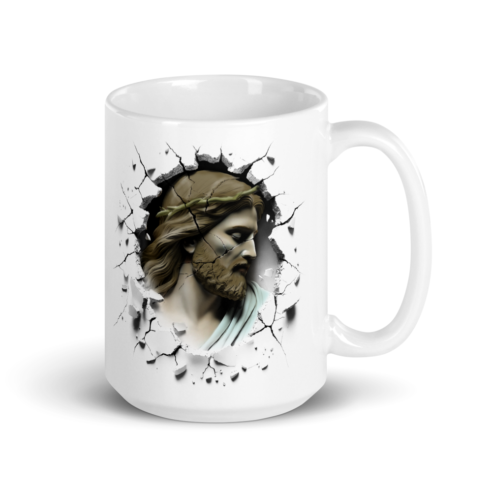 You Say vs. God Says Christian Encouragement Mug – 15 oz & 20 oz — white, right-handle view